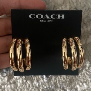 Coach gold hoop earrings